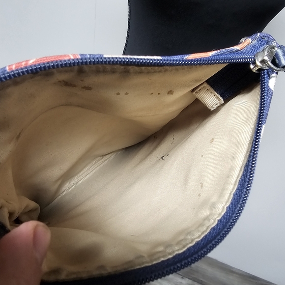 Navy Red Coach Signature Legacy Crossbody Vacation Purse Travel Resort Preppy - Picture 10 of 13